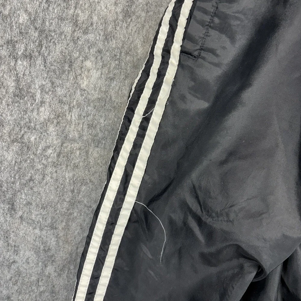 Vintage Adidas Tracksuit Pants Men's XL Lined Striped Black Windbreaker‎ 90s